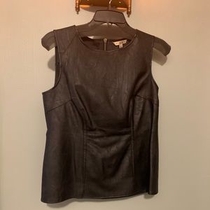 Black faux leather Cabi top